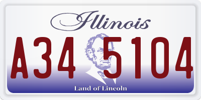 IL license plate A345104