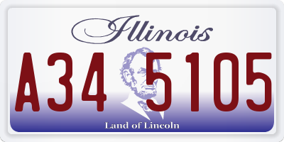 IL license plate A345105