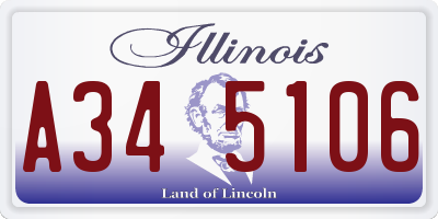 IL license plate A345106