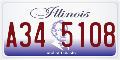 IL license plate A345108