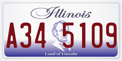 IL license plate A345109