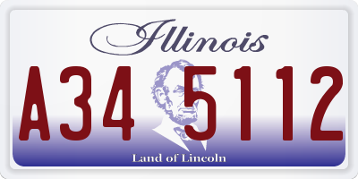 IL license plate A345112