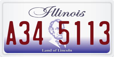 IL license plate A345113