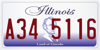 IL license plate A345116