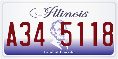 IL license plate A345118