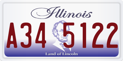 IL license plate A345122