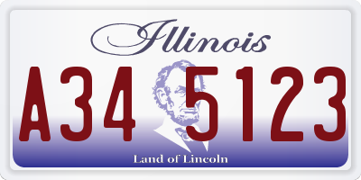 IL license plate A345123