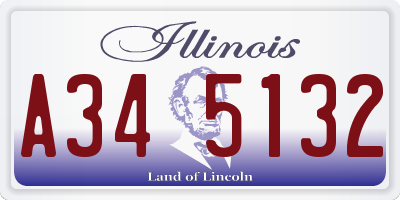 IL license plate A345132