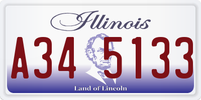 IL license plate A345133