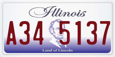 IL license plate A345137