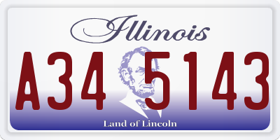 IL license plate A345143