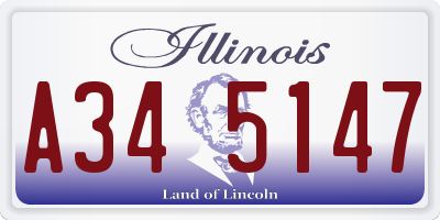 IL license plate A345147
