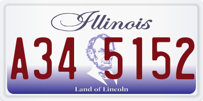 IL license plate A345152