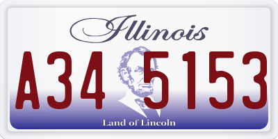 IL license plate A345153
