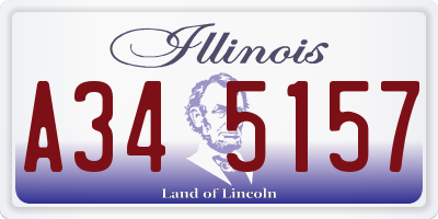 IL license plate A345157