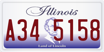 IL license plate A345158