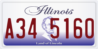 IL license plate A345160