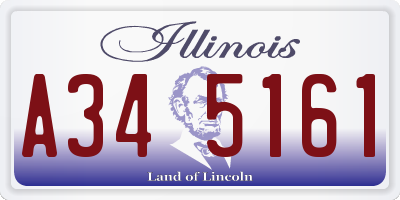 IL license plate A345161
