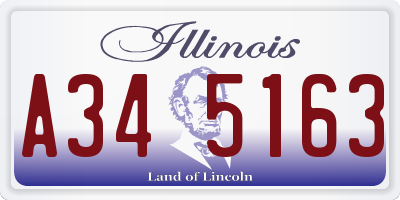 IL license plate A345163