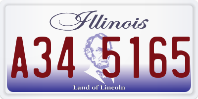 IL license plate A345165