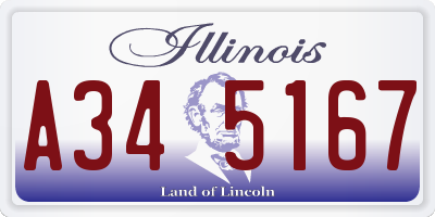 IL license plate A345167