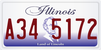 IL license plate A345172