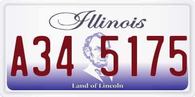 IL license plate A345175