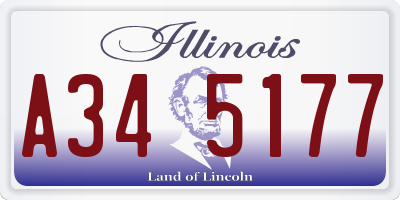 IL license plate A345177