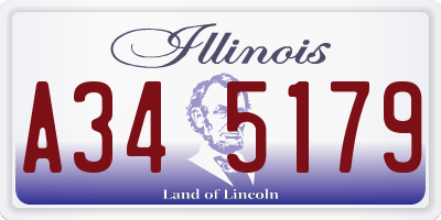 IL license plate A345179