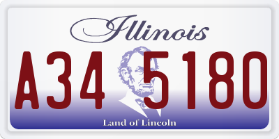 IL license plate A345180