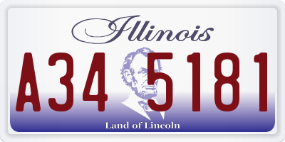 IL license plate A345181