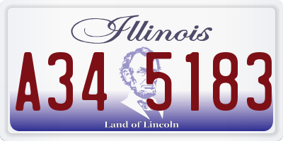 IL license plate A345183