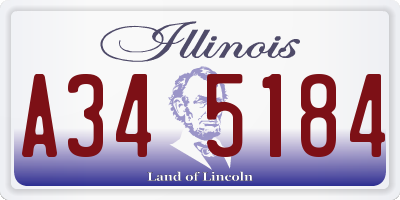 IL license plate A345184