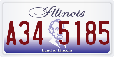 IL license plate A345185