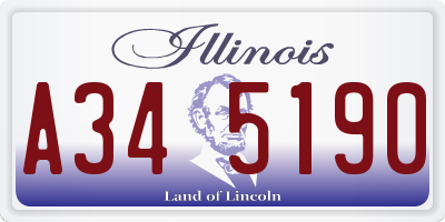 IL license plate A345190