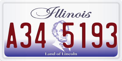 IL license plate A345193
