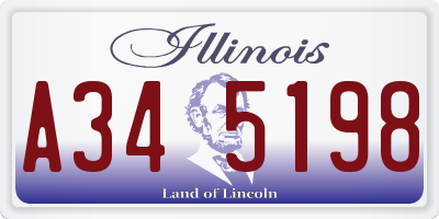 IL license plate A345198