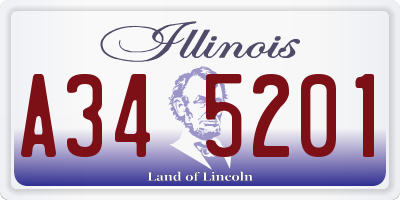 IL license plate A345201