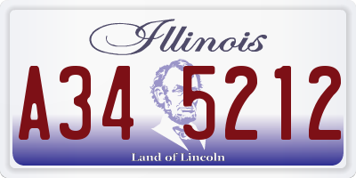 IL license plate A345212