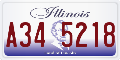 IL license plate A345218