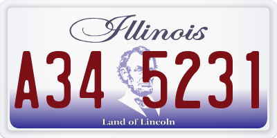 IL license plate A345231