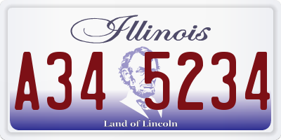 IL license plate A345234