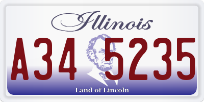 IL license plate A345235