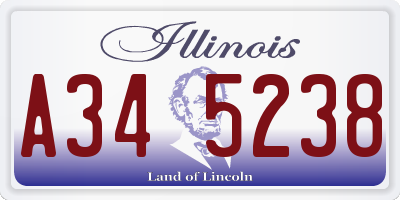 IL license plate A345238