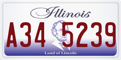 IL license plate A345239