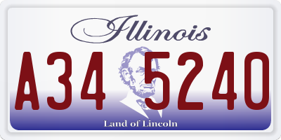 IL license plate A345240
