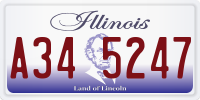 IL license plate A345247