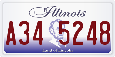 IL license plate A345248