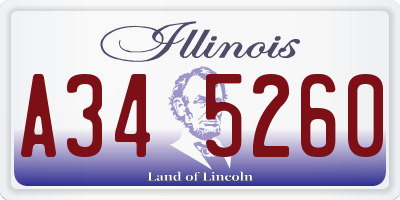 IL license plate A345260