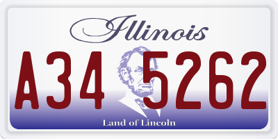 IL license plate A345262